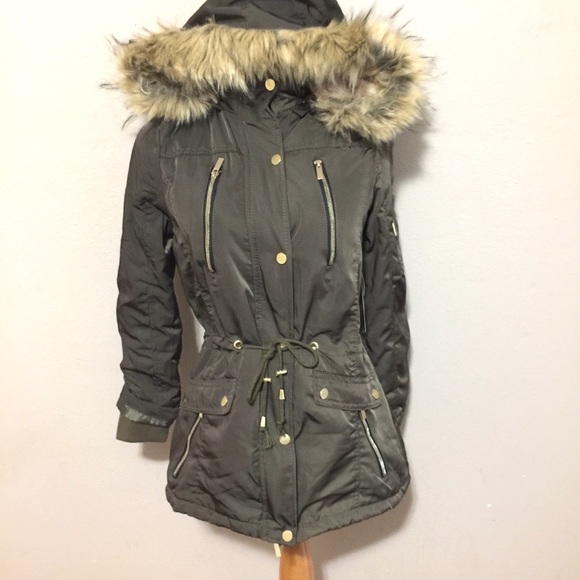 YMI Jackets & Blazers - YMI Collection Hooded Anorak Jacket Olive Sz L NWT